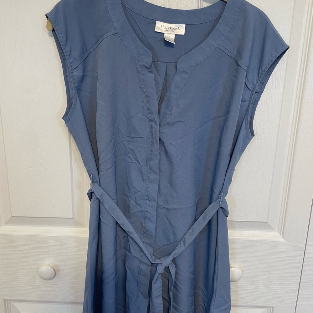 Motherhood Maternity Cap Sleeve Blouse with Tie M